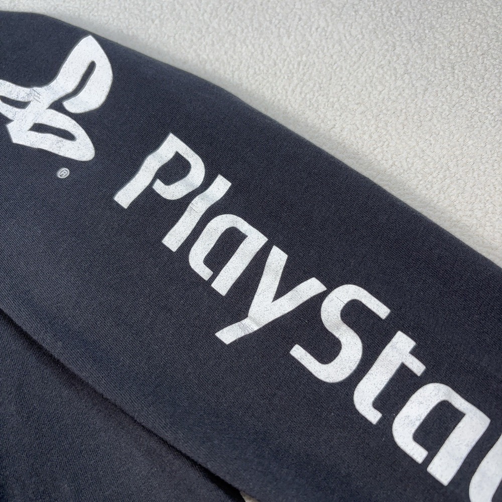 PlayStation Graphic T-Shirt M Black 100% Cotton Sony Video Game Y2K Spellout - Picture 11 of 16
